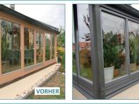 Vorher-Nachher eines Wintergartens in anthrazit 