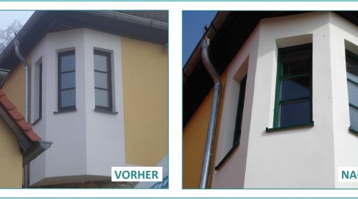Vorher-Nachher dreier Fenster