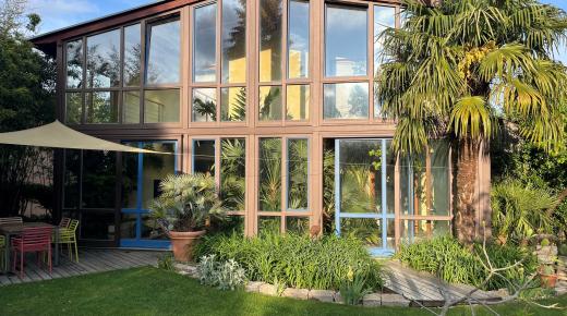 Wintergarten Alu-Renovierung braun blau 3