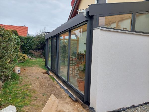 Wintergarten Holz-Alu grau neu