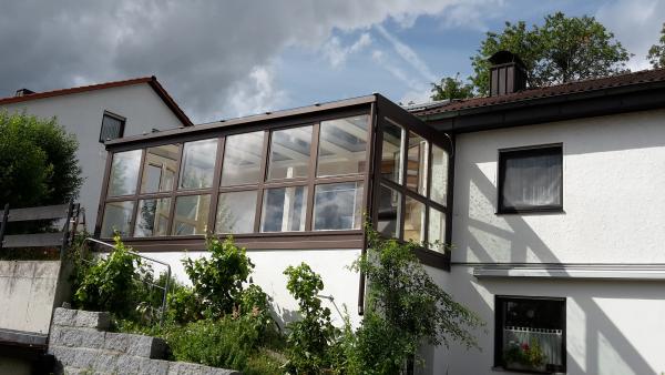 Wintergarten Holz-Alu dunkelbraun neu