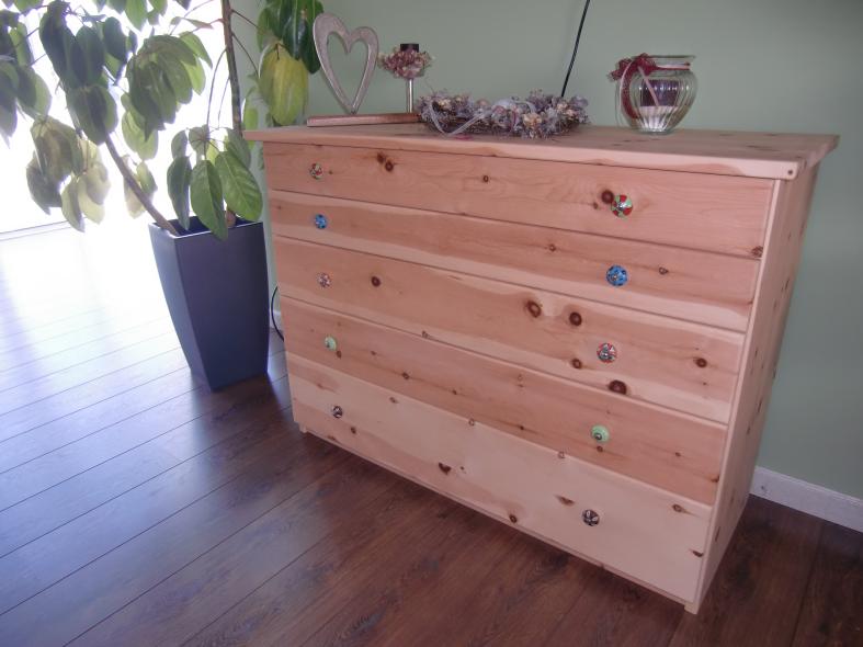 Zirben - Sideboard mit 5 Schubladen