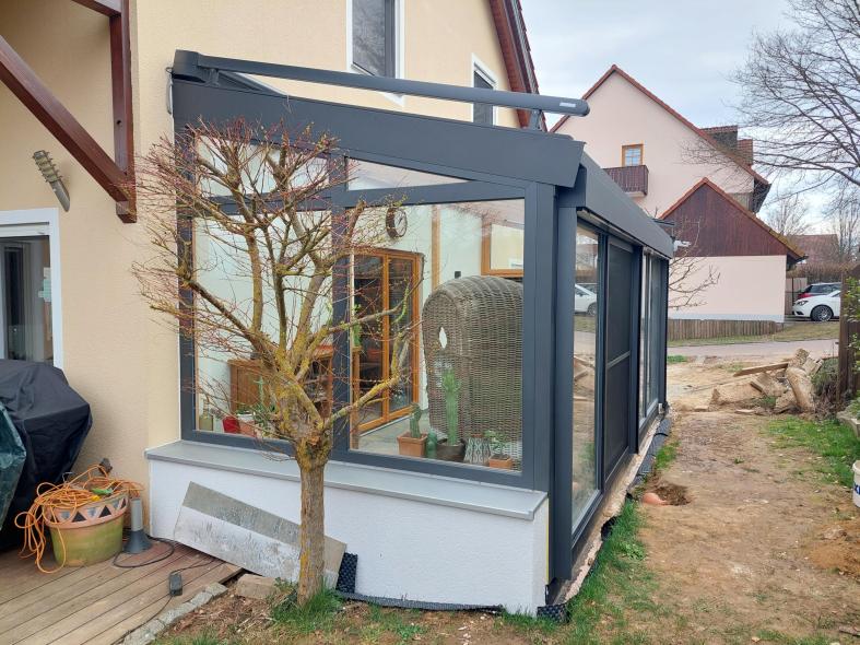 Wintergarten Holz-Alu grau neu