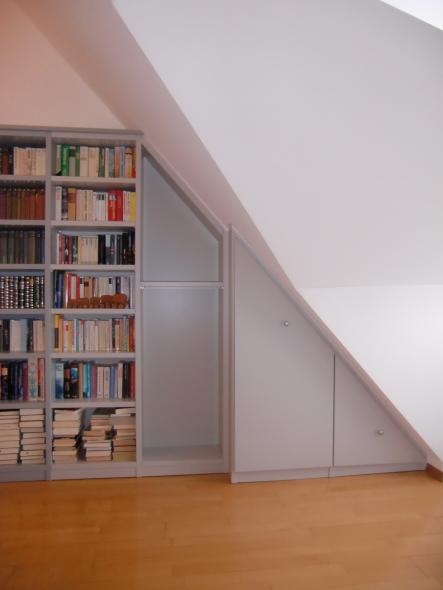 Bücherregal Schrankwand Regal Dachschräge Schübe