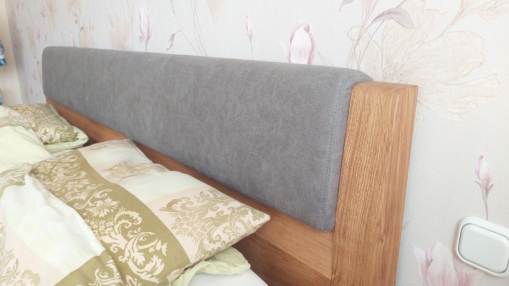 Kunstleder Einsatz grau für Bett Wildeiche