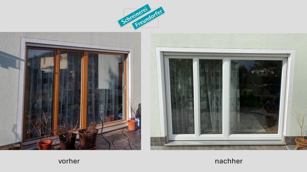 Schiebetüre vorher/nachher