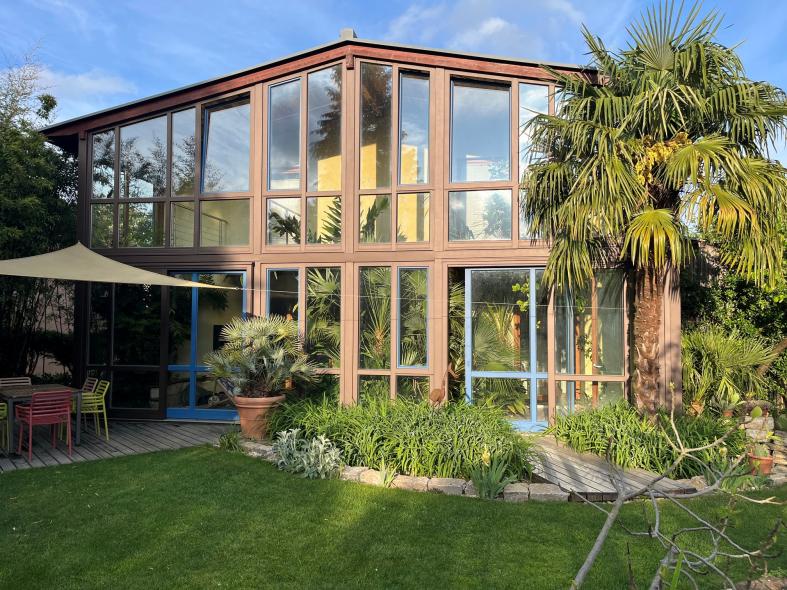 Wintergarten Alu-Renovierung braun blau 3
